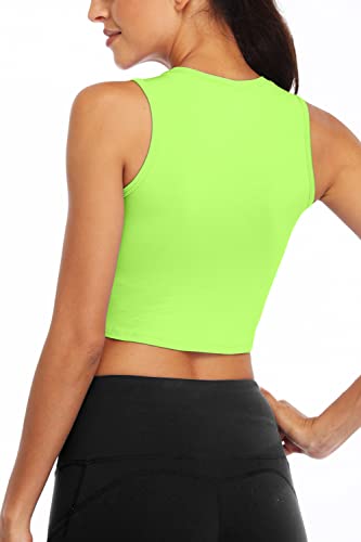 Image of Yoga Crop Tops Dance Tops Fitted Workout Crop Tops Yoga Tank Tops Athletic Sports Shirts for Women