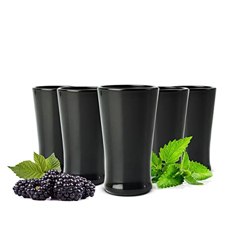 Sendez 6 schwarze Schnapsgläser Tequilagläser Gläser Schnaps Shots Stamper Wodkagläser