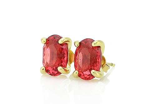 Pierre de naissance tourmaline rose sur boucles d'oreilles en or pour mariage
