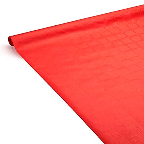 Acan Mantel Impermeable de Papel, Doble Capa, Rojo Metalizado, 1,2 x 2,5 Metros, Rollo de Mantel reciclable, Recortable, decoración Fiestas, Celebraciones