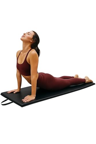 SQUAREFIT - Fitness Exercise Mat Durable, Non-Slip, Workout Mats for Home Gym Flooring Plyo, Jump, Cardio, MMA Mats Use with or Without Shoes (Black)