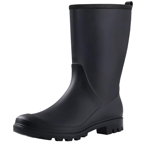 Asgard Women's Mid Calf Rain Boots Waterproof Garden Shoes Slip on Rubber Boots