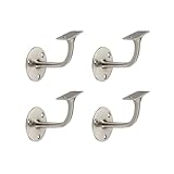 Infinity Decor Traditionelle Handlaufhalterungen, satiniertes Nickel, robuste Wandhalterung, hält Treppengeländer, Treppe und Geländer, 4 Stück