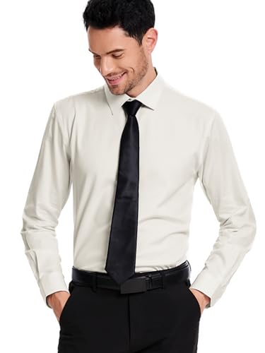 Men’s Dress Shirt Stretch Stain Shield Button Down Shirt Long Sleeve Button Up Shirt