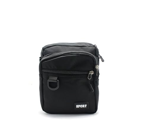 Bolsa shoulder Bag Lateral Com Alça Regulável Unissex T-12 (Preto)