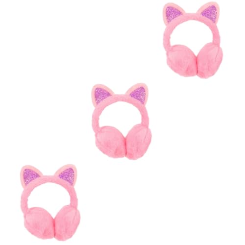 Orejeras de felpa infantiles con diseño de gato un regalo útil de invierno