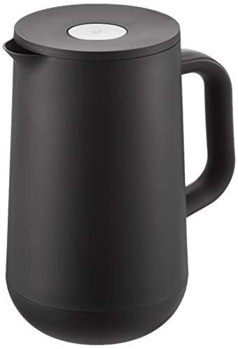Foto von WMF Impulse Thermoskanne schwarz 1l, Isolierkanne für Tee oder Kaffee, Druckverschluss, Teekanne Thermoskanne hält Getränke 24h kalt & warm