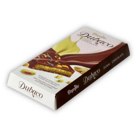 Dupleix - Lot de 2 Tablettes Chocolat au Lait Dubaco Dubai – Fourrage Pistache & Kadayif – 2x95g – Chocolat Oriental Gourmand