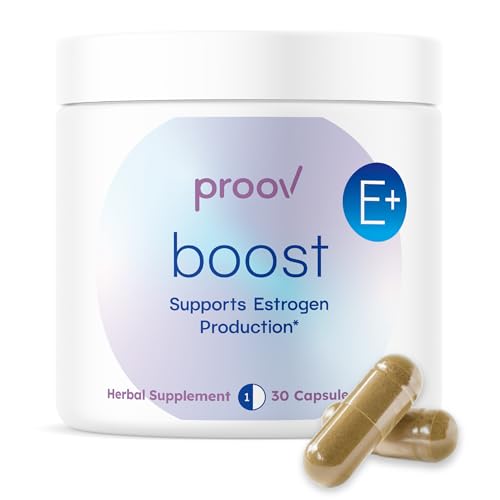 Proov - Boost Supplement for Women - Promotes Estrogen Production - Fertility & Menopausal Support for Women - Hormonal Balance - Evening Primrose Oil Red Clover, Dong Quai, Black Cohosh - 30 Capsules