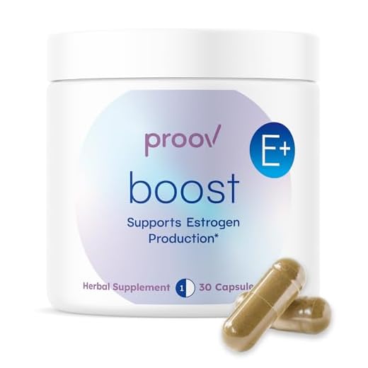 Proov Boost, Herbal Supplement to Support Your Body's Natural Estrogen Balance and Production, Evening Primrose Oil, Red Clover, Dong Quai, Black Cohosh, 30 Capsules