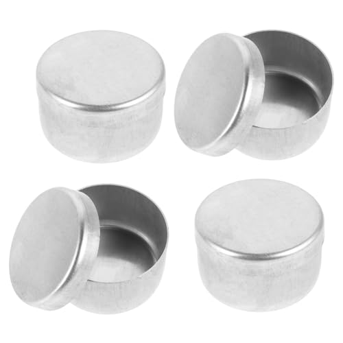 Alipis 4pcs Box Experimental Utensils Jars Containers Reusable Storage Lids Small Soil Holder Samples Holder Round Empty Container Can Small Round Soil Jar Aluminum Silver