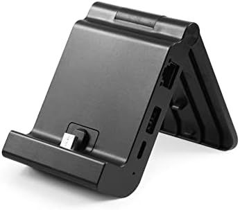 RobertDTesta TV Docking Station for Nintendo Switch,Portable Docking Station 5in1 Extender,Replacement for Nintendo Switch Base with HDMI USB C PD USB 2.0 Ethernet,Foldable Charger Stand., Black