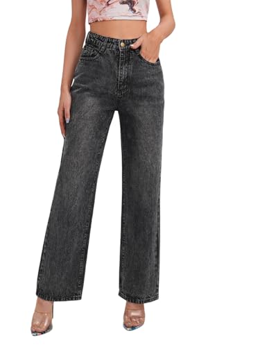 Image of KOTTY Women's High Waist Wide Leg Flared Jeans with Trendy Fit and Clean Look | Comfortable & Stylish Denim for Women