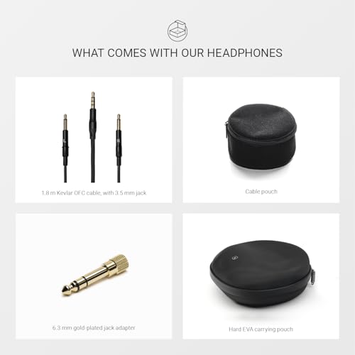 Image of MEZE AUDIO 105 AER | Wired Over-The-Ear Lightweight Audiophile Open-Back Headphones | 50mm Dynamic Drivers | Low Impedance 42 Ohms | Cables and Carrying Pouch Included (Black)