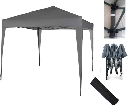 Carpa plegable de 2 x 2 m, con capa protectora plateada, color gris