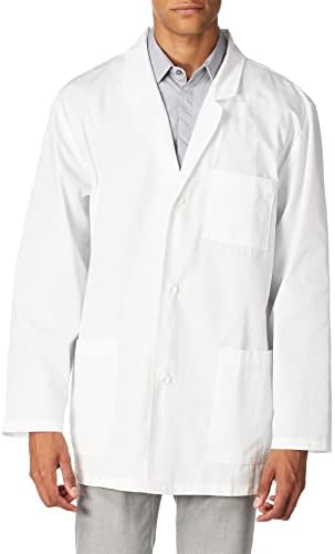 Dickies Everyday Scrubs Men's 31 Inch Lab Coat,White,Medium