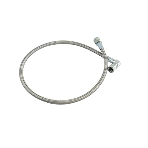 4AN Turbo Oil Feed Line 24 Length Steel Braided 90 Degree Straight Hose End Pressure Stainless Remote Turbocharger Sensor Teflon Turbo Feed Line 4 AN