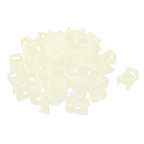 Screw Fixed 2 Way 9mm Max Width Cable Tie Saddle Mounts 50PCS White