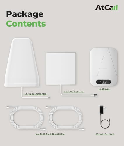Image of Atcalll Cell Phone Booster, Band 12 /17 /13 /5 /2 /25 /4, Supports All U.S. Carriers, Boosts 5G 4G LTE Cellular Voice & Data, Coverage Up to 5000 sq.ft, Cell Phone Signal Booster FCC Approved