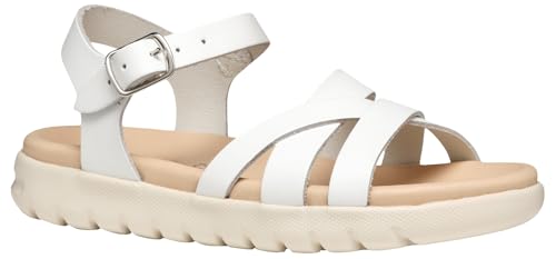 Geox - J SANDAL SOLEIMA GIR, Sandalia Niñas, White,