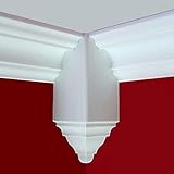 A La Maison Ceilings CM-ICB Crown Molding Inside Corner Block Mini - 1.5 x 1.5 x 5.25 inches, White, 4 Pack