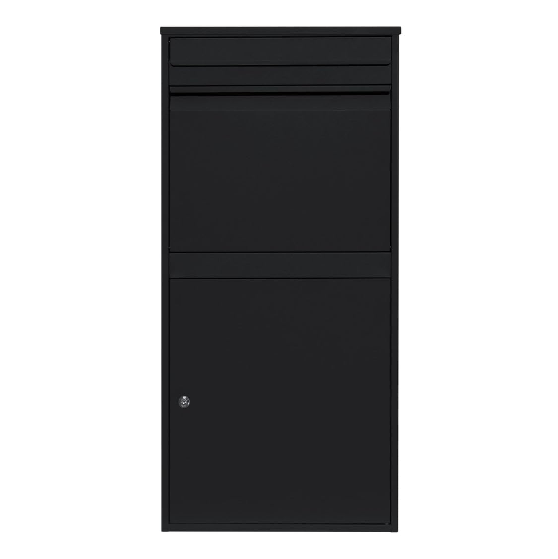 Buzón de Correos Negro Antirrobo de Pared Exterior Tamaño XL Cerradizo Caja para Entrega de Cartas Paquetes Código de Barras Escaneable para Servicio Postal/Mensajeros,2 Llaves+Destornillador Gratis