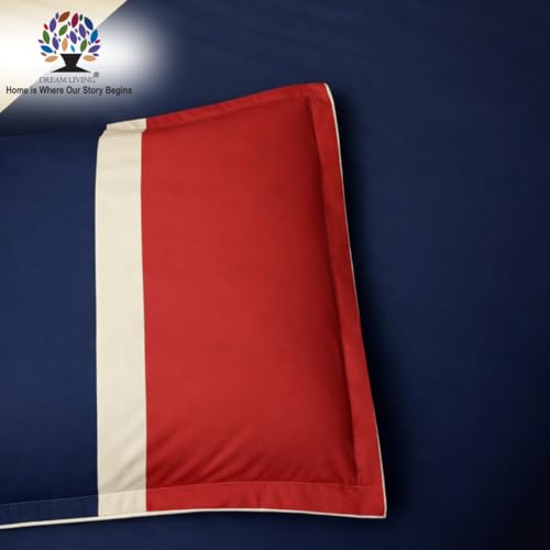 Image of Dream Living Ombre King Bedsheet, Blue & Red, 2 Pillow Covers | 130 GSM, 275x275 cm