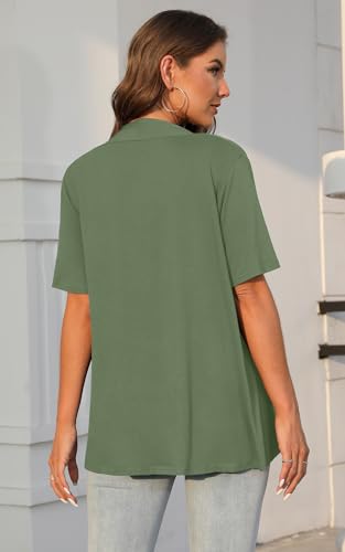 Image of Veryoung Women's 2026 Casual Short Sleeve Cardigan Front Tie Lightweight Summer Casual Open Front Cardigans