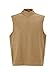 Makkrom Mens Quarter Zip Sleeveless Golf Vest Pullover Stand Collar Casual Vests Outerwear Khaki