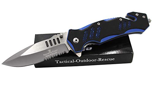 Snake Eye Tactical Every Day Carry G-10 Handle Manual Folding Knife Ultra Smooth One Hand Opening Folding Pocket Knife - Ideal for Recreational Work Hiking Camping (Blue)