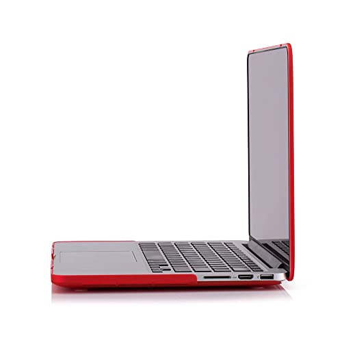 Ruban Case For Macbook Retina Pro 15 Inch A1398 (2015-2012) , Plastic Smooth Matte Hard Case Shell With Tpu Keyboard Cover, Red #TOP5