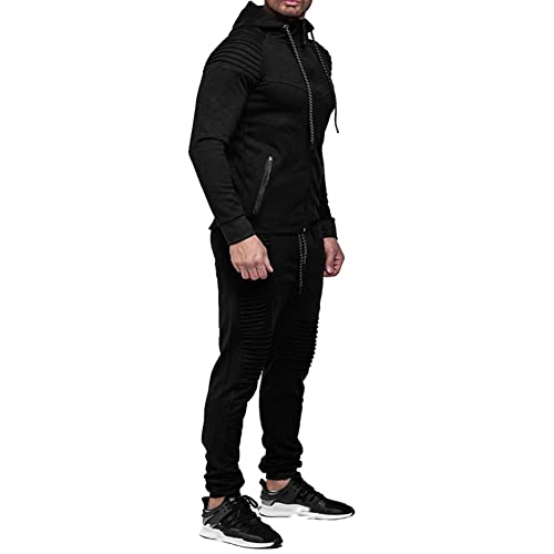 Men's Casual Tracksuit Full Zip Hoodie Sweatsuit Jogging Sports Athletic Sweat Suits2