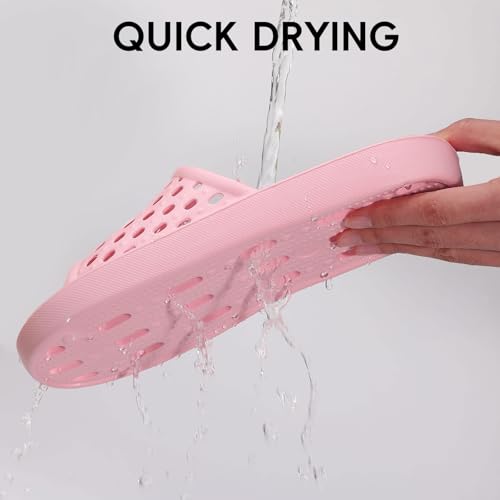 Image of Litfun Shower Shoes for Women Non-Slip Quick Dry Shower Slippers Lightweight Pool Sandals with Drain Holes for College Dorm, Beach, Bathroom & Gym