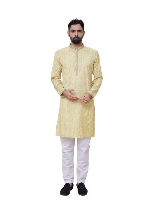 ekatva ethnic Men Kurta Pyjama Set Pink Printed Khadi Cotton for Festival Occasion-picture-27