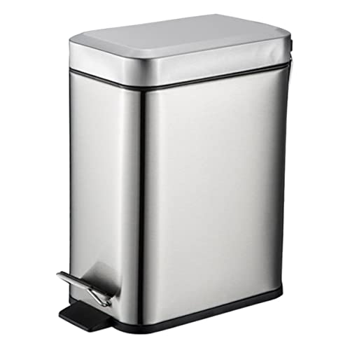 KAILIKETIY Bote De Basura De Acero Inoxidable Cubo De Basura Al Aire Libre Con Tapa Bote De Basura Al Aire Libre Con Tapa Pequeño Bote De Basura Contenedor Grande Silver