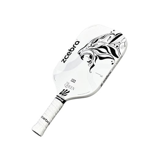 Zcebra Pala de Pickleball The Queen Fibra de Carbono T700 Superficie Rugosa 16 mm Termoformada Funda Protectora USA Pickleball Approved
