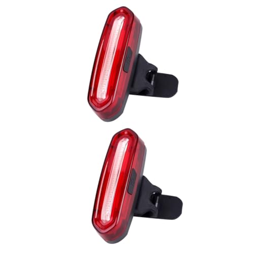 Abaodam 2pcs 600mah Rechargeable Bike Rear Light Waterproof Safety Tail Light for Night Riding Led Cycling Quick Buckle Strap (Black)