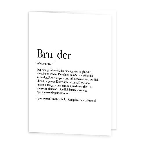 VISUAL STATEMENTS - Definition Bruder Grußkarte - Synonym Grußkarte - Karte mit Spruch - Definitionskarte 10x14cm