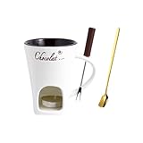 Soluzione per fonduta portatile: leggera e portatile, questa vaso per fonduta consente agli utenti di sciogliere facilmente il cioccolato a casa o in riunioni all'aperto. La vaso compatta e fondente è perfetta per immergere frutta e snack, mentre la candela leggera sul fondo migliora la praticità e la versatilità per varie occasioni.