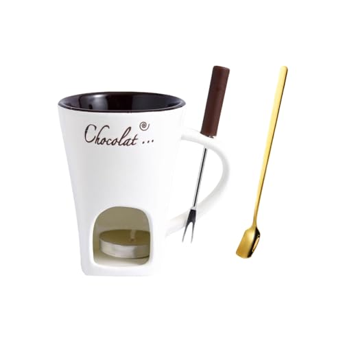 Generico Vaso per Fonduta di Cioccolato, Pentola Scalda Cioccolato in Ceramica, Tazzas per Sciogliere Il Burro, Vaso per Fondere per Dessert al Formaggio