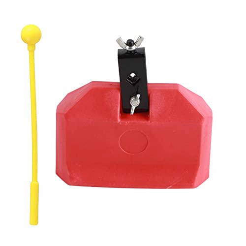 ABS Cow Bell, Clear Sound for Sports Events, Wedding, Versatile Usage, Adjustable Strap (Red Wooden Fish)