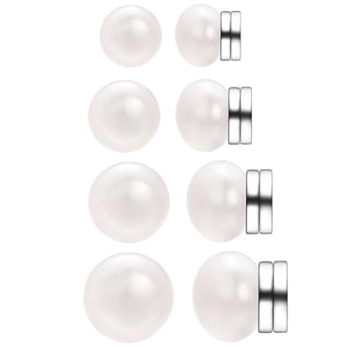JEYORZY 4 Pares de pendientes magnéticos para mujer, pendiente falsos para mujer, Pendientes de Perlas Blanca, pendiente sin perforación, Botón con Perlas magnéticos Clásicos, unisexo | Ya disponible en tu tienda friki favorita! En mundofriki.es!