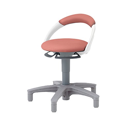 イトーキ デスクチェア オフィスチェア サポート スツール 背付 アジャスター/グライド脚 ビニールレザー張り コーラルピンク PCK-1101DL-M6