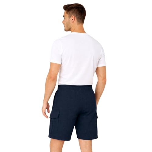 Image of KART BLACK Plus Sizes Men's Cotton Knee Length Shorts (XXL,3XL,4XL,5XL,6XL,7XL,8XL Shorts) | Gym Life Printed Shorts | Casual and Night Wear Mens Shorts