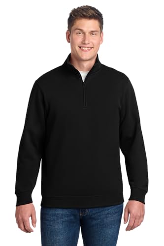 SPORT-TEK Unisex Quarter Zip Sweatshirt, Black, XS | Amazon.com
