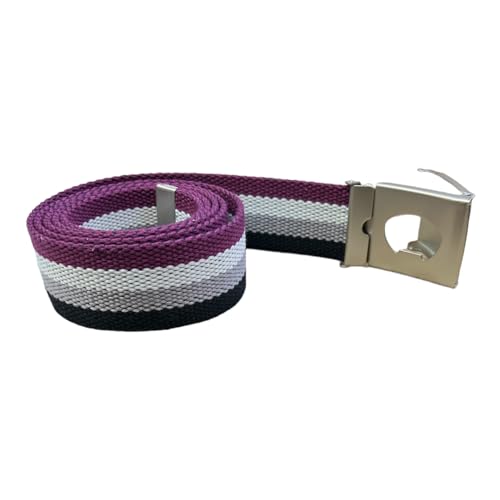 LGBTQIA+ Asexual Adjustable Canvas Belt with Bottle Opener Buckle2