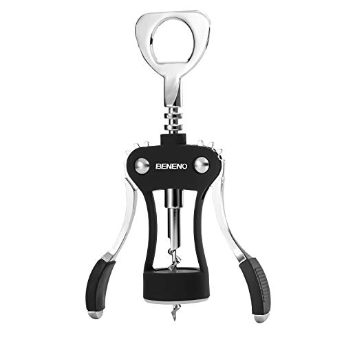 Beneno Zinc Alloy Wing Corkscrew: Premium Wine Bottle Opener