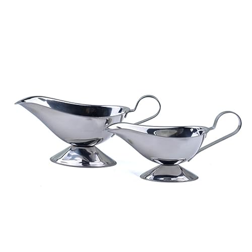 BRIGHTFUFU Jug Server Pourer Sauce for Restaurant Pourers Gravy Sauce Container Silver
