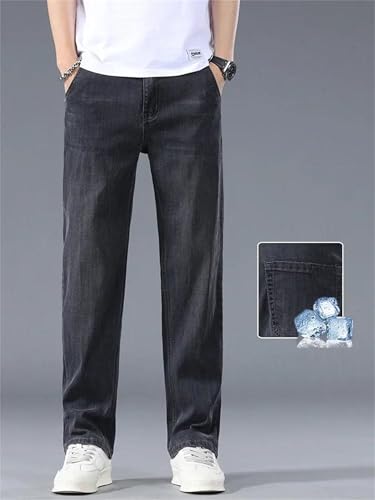 Men's Business Jeans Spring Thin Denim Pants Casual Straight Loose Fit Comfortable Trousers Male4