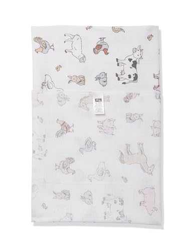 Image of Little Treasure Hudson Baby Cotton Poly Flannel Receiving Blankets Multipack, Grey Farm World, 30x30 inches